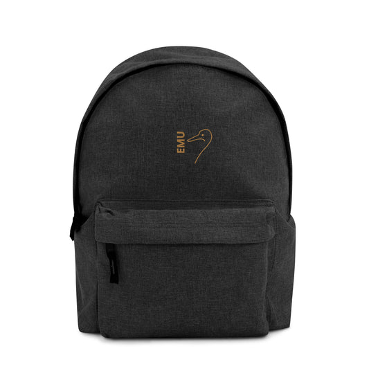 Embroidered EMU Backpack - Gold Logo