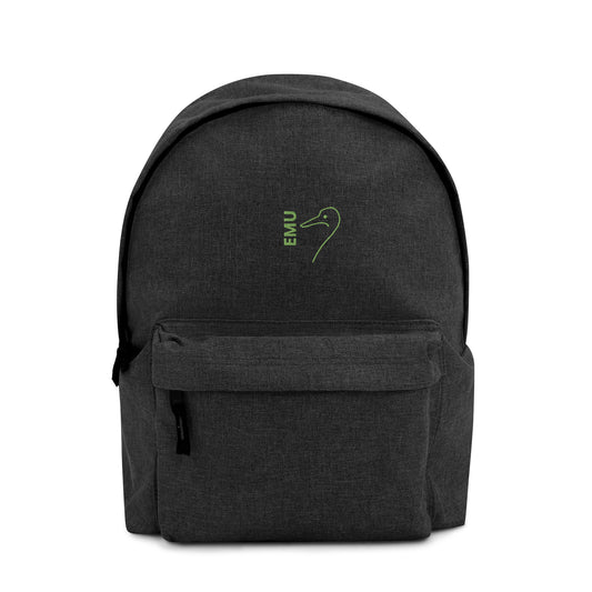 Embroidered EMU Backpack - Lime Logo