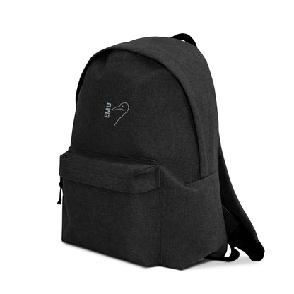 Embroidered EMU Backpack - Grey Logo