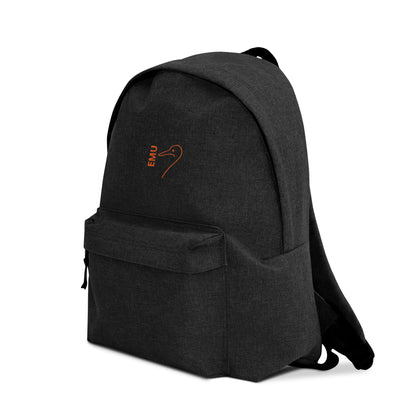 Embroidered EMU Backpack - Orange Logo