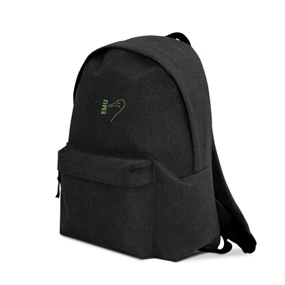 Embroidered EMU Backpack - Lime Logo