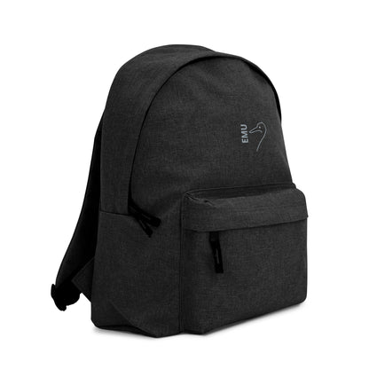 Embroidered EMU Backpack - Grey Logo