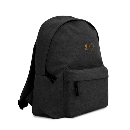 Embroidered EMU Backpack - Gold Logo