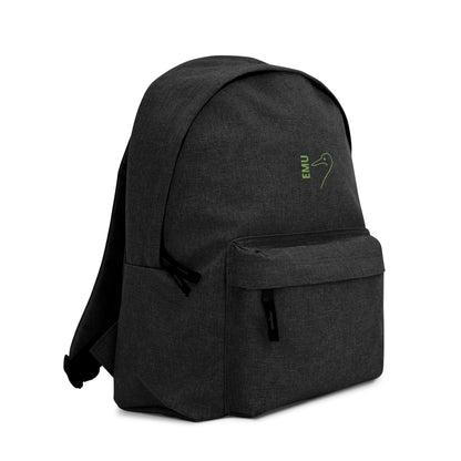 Embroidered EMU Backpack - Lime Logo