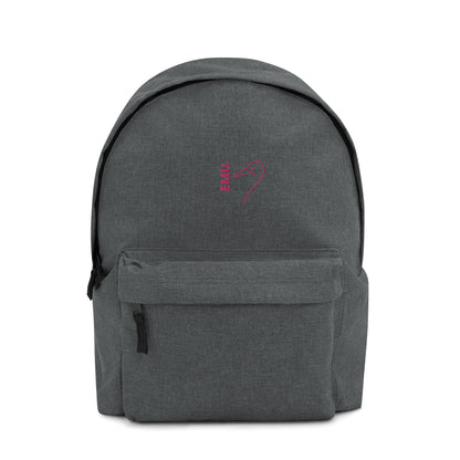 Embroidered EMU Backpack - Pink Logo