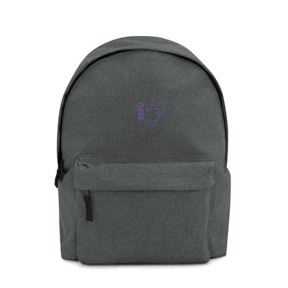 Embroidered EMU Backpack - Purple Logo