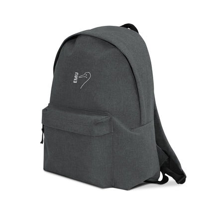 Embroidered EMU Backpack - White Logo