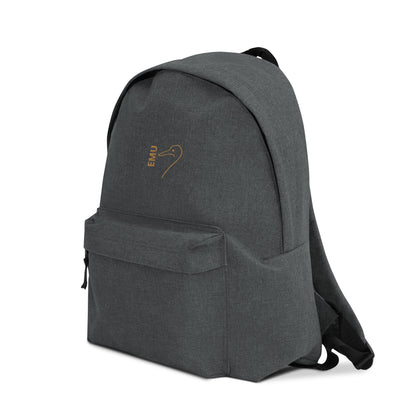 Embroidered EMU Backpack - Gold Logo