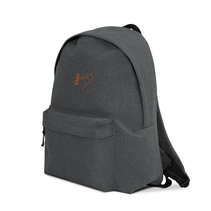 Embroidered EMU Backpack - Orange Logo