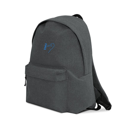 Embroidered EMU Backpack - Blue Logo