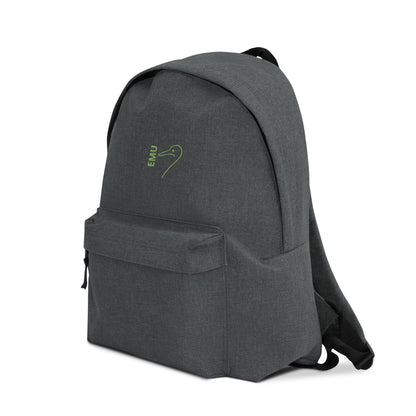 Embroidered EMU Backpack - Lime Logo