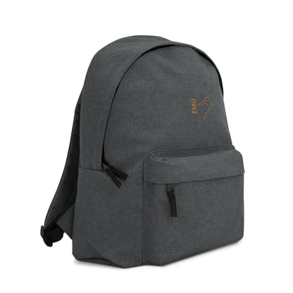 Embroidered EMU Backpack - Gold Logo