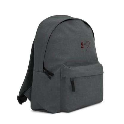 Embroidered EMU Backpack - Red Logo