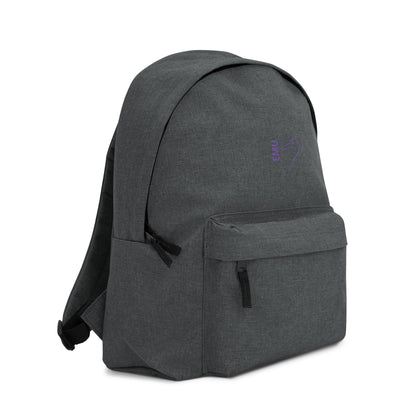 Embroidered EMU Backpack - Purple Logo