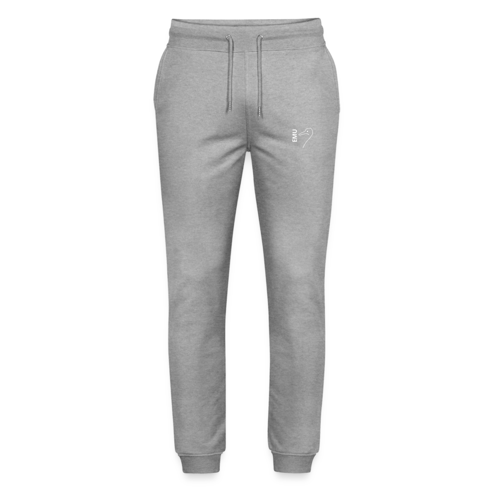 Unisex EMU Joggers - White Logo - heather grey