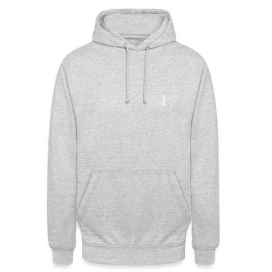 Unisex EMU Hoodie - White Logo - light heather grey